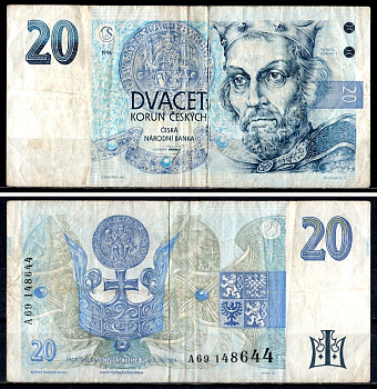 Чехия 20 крон 1994 Pick 10 a бумага 7204-9-2-2