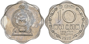 Шри-Ланка 10 центов 1978 KM 140a алюминий 4135-1232