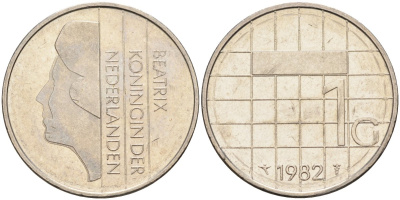 Нидерланды 1 гульден 1982 Беатрикс (1980-2013) KM 205 никель 4171-136