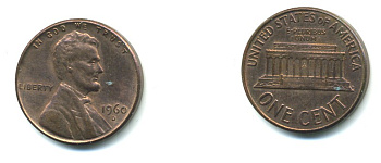 США 1 цент 1960 D, Линкольн, LARGE DATE KM 201 медь цинк 35-1358