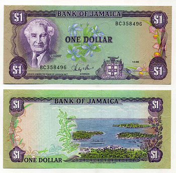 ЯМАЙКА 1 ДОЛЛАР 1986 1 МАРТА 1986, СЭР АЛЕКСАНДР БУСТАМАНТЕ Pick 68Аb бумага UNC (ПРЕСС) 8588-29-1-1