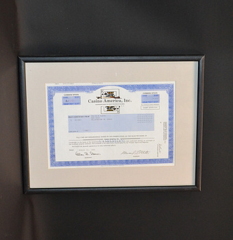США, Казино (Casino America, Inc.) акция 1998 в рамке со стеклом бумага 57-1-18