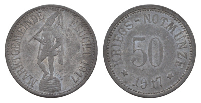 Фойхт 50 пфеннигов 1917 Funck 128.3, Men18 9130.3 цинк 5010-715