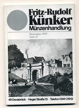 ФРИТЦ-РУДОЛЬФ КЮНКЕР КАТАЛОГ ФИКСИРОВАННЫХ ПРОДАЖ (LAGERKATALOG) 1977 ДЕКАБРЬ, № 31 00-01-01-27