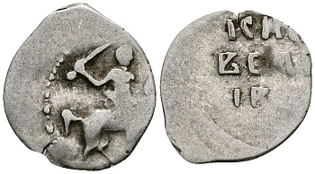 ВЕЛИКОЕ КНЯЖЕСТВО МОСКОВСКОЕ ДЕНГА 1535 - 1547 ИВАН IV ВАСИЛЬЕВИЧ, МОСКОВСКИЙ МОНЕТНЫЙ ДВОР, 0,33 ГР ГиК №28 серебро 262-1066