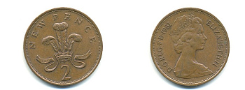 Великобритания 2 пенса 1981 Елизавета II (1952-2022) KM 916, Spink 4235 (C1) бронза 59-1433