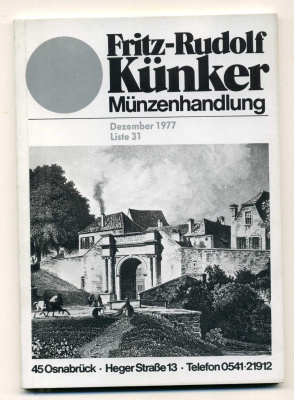 ФРИТЦ-РУДОЛЬФ КЮНКЕР КАТАЛОГ ФИКСИРОВАННЫХ ПРОДАЖ (LAGERKATALOG) 1977 ДЕКАБРЬ, № 31 00-01-01-27
