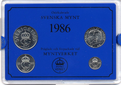 ШВЕЦИЯ НАБОР ИЗ 4 МОНЕТ 1986 04-062-147