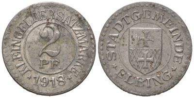 Эльбинг (Западная Пруссия) 2 пфеннингов 1918 Funck?112.2A, Men05?6429.2, Men18?8057.2 железо 1515-144