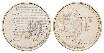 Португалия 2,5 евро 2009 Португальский язык KM 791 медно-никель BU 4675-352