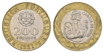 Португалия 200 эскудо 1991 Гарсия Де Орта (1501-1568) KM 655 биметалл 4393-134