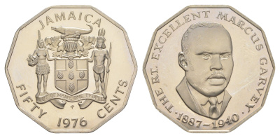 Ямайка 50 центов 1976 KM 70 медно-никель PROOF 25-641
