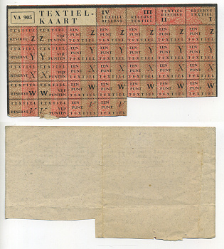 НИДЕРЛАНДЫ ТАЛОНЫ НА ТЕКСТИЛЬ 1944-1950 VA 905 бумага 6317-35-1