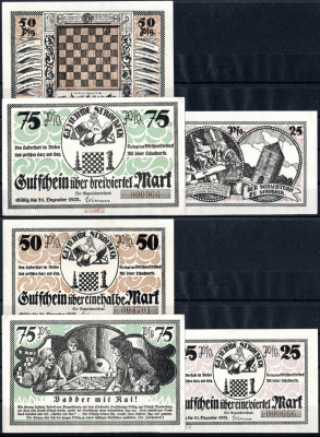 Штрёбек (Пруссия, Саксония) полный набор из 3 нотгельдов (25, 50 и 75 пфеннигов) 1921 Mehl Grabowski 1285.3 бумага UNC (пресс) 7556-60-4-2