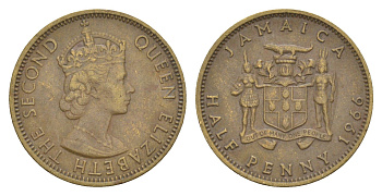 Ямайка 1/2 пенни 1966 Елизавета II (1952-2022) KM 38 никель латунь 4626-633