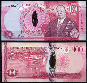 Тонга 100 паанга ND (2015) король Тупоу VI, гавань Вавау Pick 49 a бумага UNC (пресс)   451-713-1