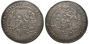 Гамбург 2 шауталера 1635-1668 Крещение в реке Иордан, минцмейстер Матииас Фройде, 57,43 гр Gaed. 1583 вариант серебро 00-00