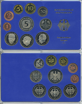 ФРГ НАБОР ИЗ 9 МОНЕТ 1981 F ОФИЦИАЛЬНЫЙ НАБОР В ПЛАСТИКЕ PROOF 00-00