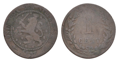 Нидерланды 1 цент 1898 Вильгельмина (1890-1948) KM 107 бронза 71-1534