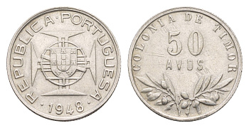 Португальский Тимор 50 аво 1948 KM 7 серебро 413-1442