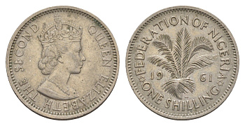 Нигерия 1 шиллинг 1961 KM 5 медно-никель 4642-114