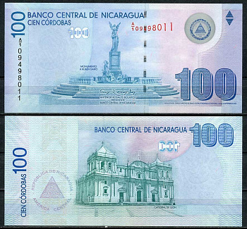 Никарагуа 100 кордоба 2007 Pick 204 бумага UNC (пресс) 000-00-00