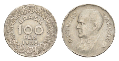 Бразилия 100 реалов 1938 Жетулиу Дорнелис Варгас KM 544 медно-никель 4644-365