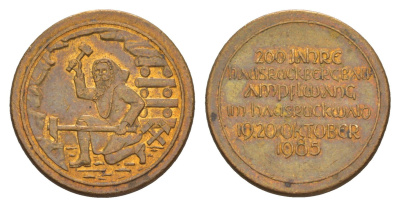 Германия медаль 200 лет горнодобывающей промышленности 1985 диаметр 21 мм, вес 3 гр медб 4655-712