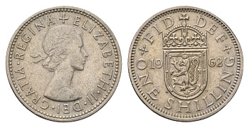 Великобритания 1 шиллинг 1962 Елизавета II (1952-2022), Шотландский герб KM 905, Spink 4148 медно-никель 4695-822