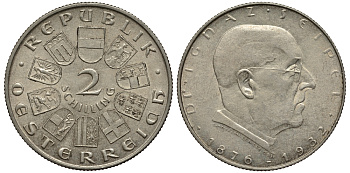 Австрия 2 шиллинга 1933 на смерть канцлера Игнаца Зейпеля KM 2849 серебро 413-2013