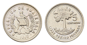 Гватемала 5 сентаво 1992 KM 276 медно-никель UNC 4649-268
