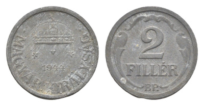 Венгрия 2 филлера 1944 BP KM 519 цинк 4665-559