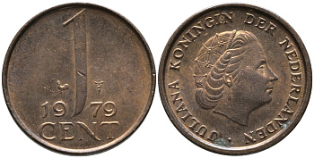 НИДЕРЛАНДЫ 1 ЦЕНТ 1979 ЮЛИАНА KM 180 бронза 96-1242