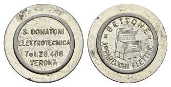 Италия, Верона жетон для равлечений Sale Giochi диаметр 24 мм, вес 5,1 гр нержавеющая сталь 4670-747