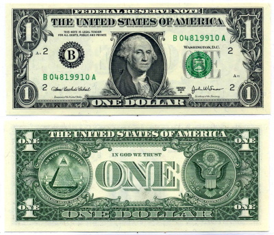 США 1 доллар 2003 буква "В", Нью-йорк, штат Нью-йорк Pick 515a бумага UNC (пресс) 8564-37-1-2