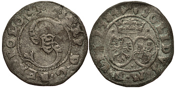 Польша 1 шиллинг (шеляг) 1584 Стефан Баторий (1576-1586), вес 1,04 гр. серебро 1516-1541