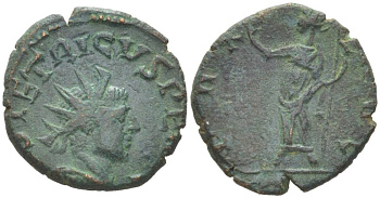 Римская Империя, императоры в Галлии антониниан 273 - 274 Тетрик II, C P TETRICVS CES, бюст цезаря / PAX AVG, Пация, персонификация Мира, Августа Треверов RIC 249 биллон 1073-20-95