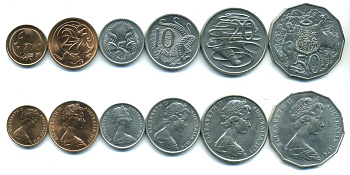 АВСТРАЛИЯ НАБОР ИЗ 6 МОНЕТ 1979 UNC N3-46