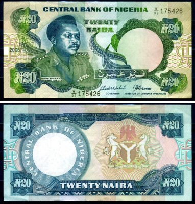Нигерия 20 найра 2005 W|92 Pick 26 i (1) бумага 00-00