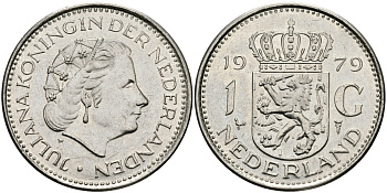 Нидерланды 1 гульден 1979 Юлиана (1948-1980) KM 184a никель 94-652