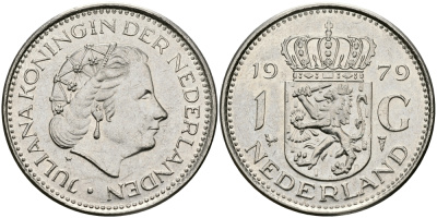 Нидерланды 1 гульден 1979 Юлиана (1948-1980) KM 184a никель 94-652