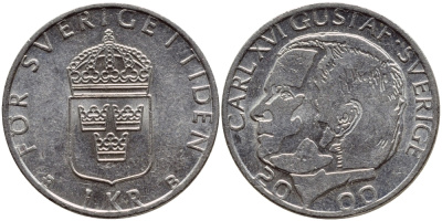Швеция 1 крона 2000 Карл XVI Густав (1973- ) KM 852а медно-никель 4364-2336
