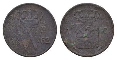 Нидерланды 1 цент 1862 Виллем III (1849-1890) KM 100 медь 4152-152