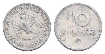 Венгрия 10 филлеров 1964 BP KM 547 алюминий 4665-758