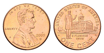 США 1 цент 2009 D, 200 лет со дня рождения Авраама Линкольна - Карьера в Иллинойсе KM 443 цинк плакированный медью 4674-717