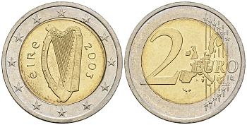 Ирландия 2 евро 2003 KM 39 биметалл 4148-616