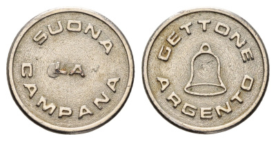 Италия жетон Suona La Campana диаметр 22 мм, вес 5,6 гр никель 4670-926