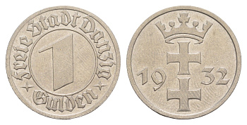 Данциг 1 гульден 1932 год-тип KM 154 никель 5010-1415