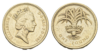 Великобритания 1 фунт 1985 Елизавета II (1952-2022) KM 941, Spink 4331 никель латунь 95-743