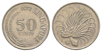 Сингапур 50 центов 1972 KM 5 медно-никель 4638-1253